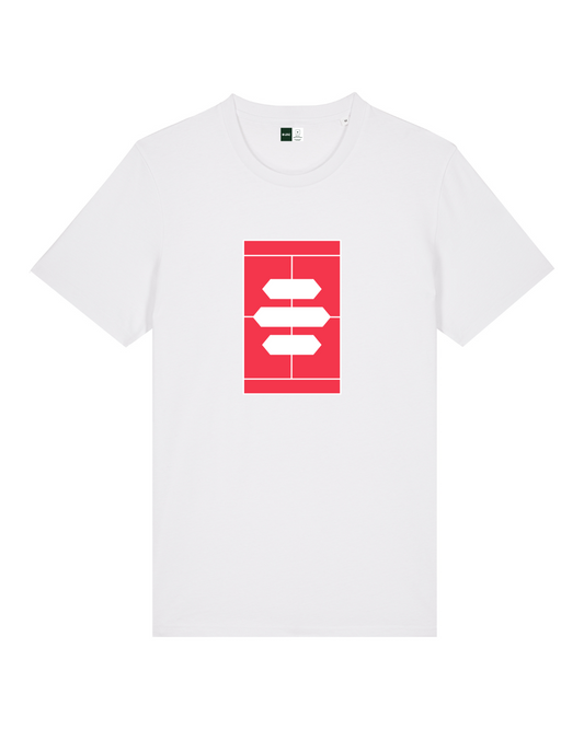 LERZ T-SHIRT COURT LOGO CORAL WHITE