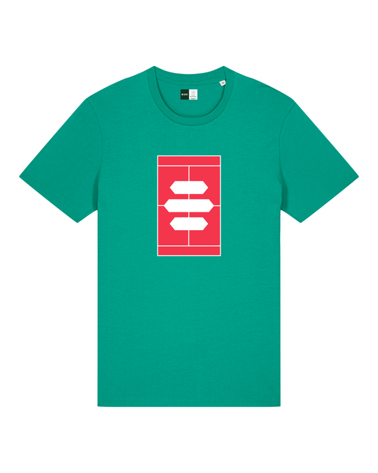 LERZ T-SHIRT COURT LOGO CORAL GREEN