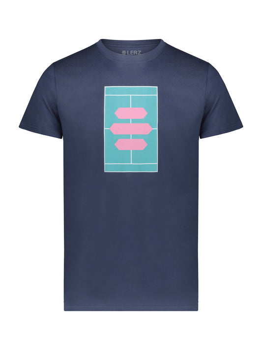 LERZ T-SHIRT TENNIS COURT BLUE DENIM 