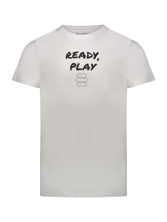 LERZ T-SHIRT READY, PLAY WHITE 