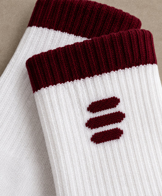 LERZ Grip Socks – Calze Pilates Antiscivolo Bianche & Bordeaux