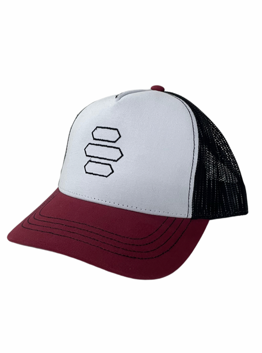 LERZ LIFESTYLE HAT NERO BIANCO E BORDEAUX